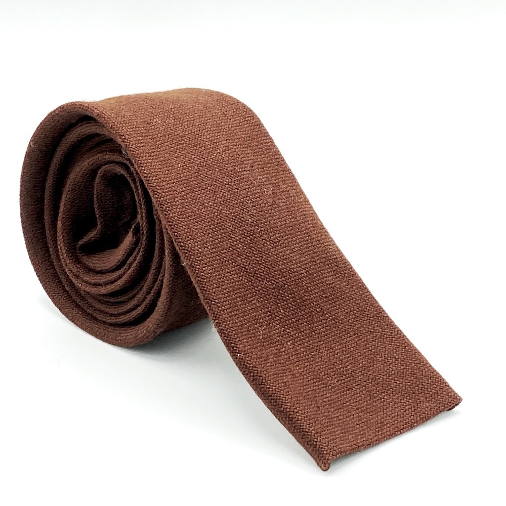 Vintage Skinny Tie Solid Pencil Necktie Square Bottom KNIT MAD MEN Style